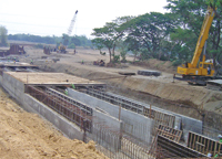 菲律宾灌溉项目400米虹吸结构17跨施工现场